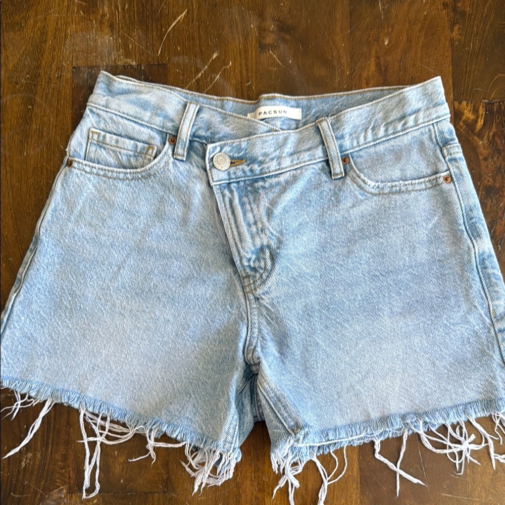 PacSun Blue Jean Shorts Distressed High-Waisted size 4 (25)